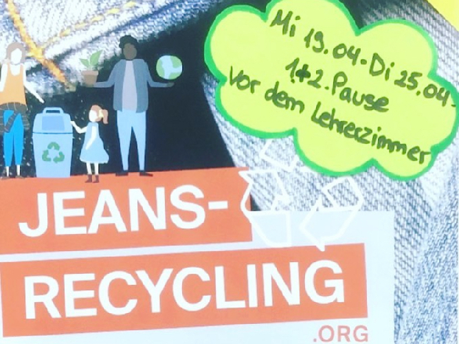 Werbeplakat für das Jeansrecycling aus dem BKDF 